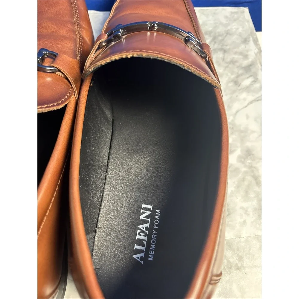 ALFANI Men's Brown Otis Bit Slip-On Loafers with Buckle Size 11 M